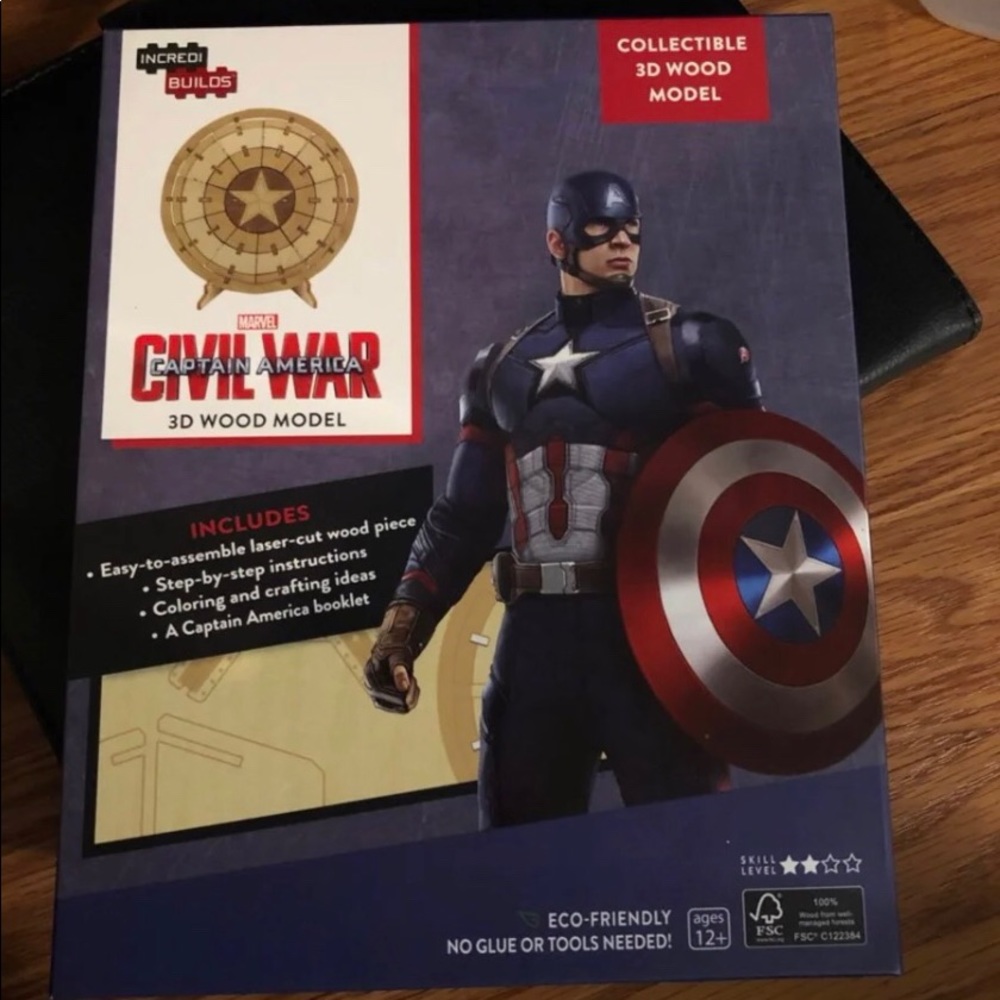 3D captain America wooden puzzle craft